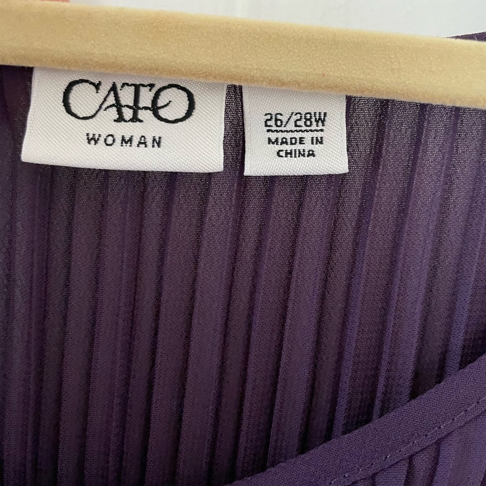 Women’s Cato Purple Short Sleeve Blouse Top Size Plus 26 /28 W - Picture 5 of 6